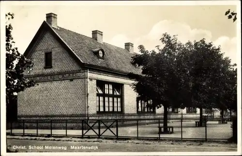 Ak Sint Maartensdijk Zeeland, Christ. School Molenweg