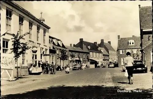 Ak Domburg Veere Zeeland Niederlande, Markt