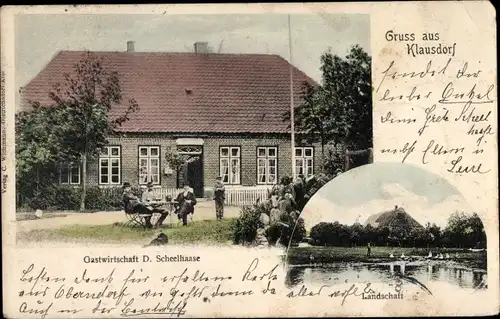 Ak Klausdorf Schwentinental in Schleswig Holstein, Gasthof von D. Scheelhaase, Landschaft