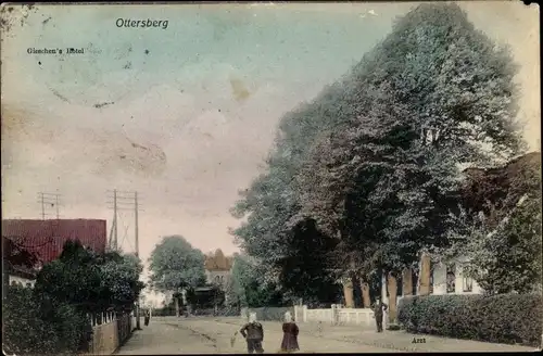 Ak Ottersberg in Niedersachsen, Gieschen's Hotel, Straßenpartie