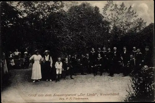 Ak Westerbüttel Brunsbüttel in Dithmarschen, Konzertgarten zur Linde