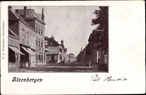 Ak Steenbergen Nordbrabant Niederlande, Straßenpartie