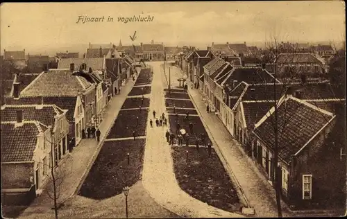 Ak Fijnaart Moerdijk Nordbrabant Niederlande, In Vogelvlucht, Ort aus der Vogelschau