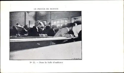 Ak Rennes Ille et Vilaine, Le Procès de Rennes, Dans la Salle d'audience, Dreyfus Affäre