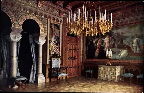 Ak Hohenschwangau Schwangau im Ostallgäu, Schloss Neuschwanstein, Wohnzimmer, Nr. 457