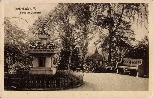 Ak Reichenbach im Vogtland, Partie im Stadtpark