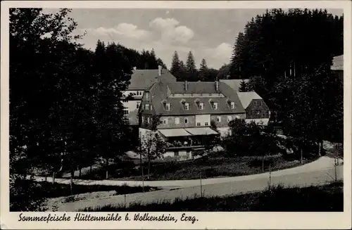 Ak Wolkenstein i. Erzgebirge, Blick auf Sommerfrische Hüttenmühle