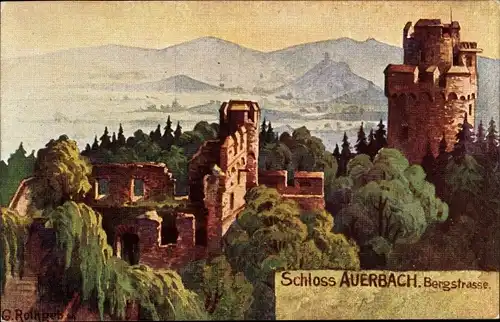 Künstler Ak Rothgeb., G., Auerbach Bensheim an der Bergstraße Hessen, Schloss