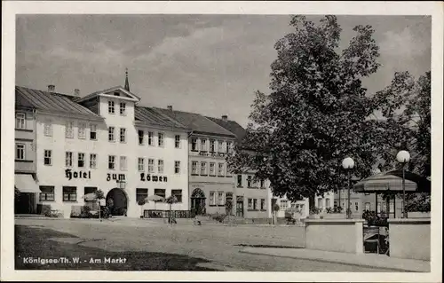 Ak Königsee in Thüringen, Hotel zum Löwen, Markt