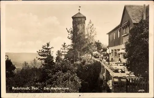 Ak Rudolstadt in Thüringen, Marienturm, Terrasse