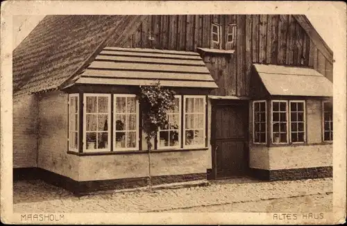 Ak Maasholm in Schleswig Holstein, Altes Haus von außen gesehen