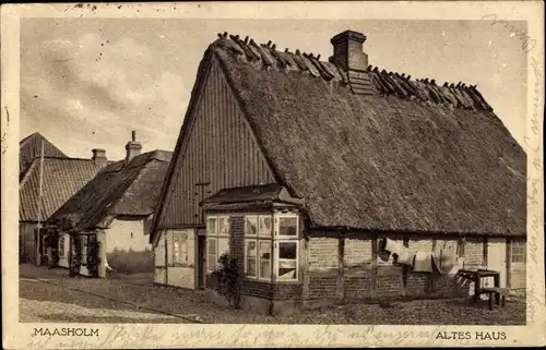 Ak Maasholm in Schleswig Holstein, Altes Haus von außen gesehen