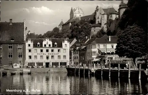 Ak Meersburg am Bodensee, Hafenpartie, Hotel Seehof