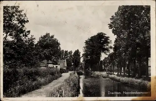 Ak Drachten Friesland, Noorderdwarsvaart