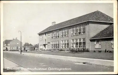 Ak Drachten Friesland Niederlande, Landbouwhuishoud, Opleidingsschool