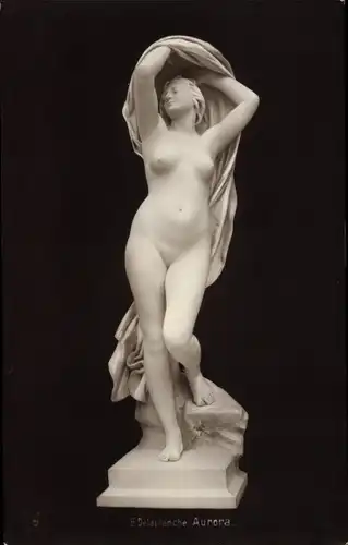 Ak Plastik von E. Delaplanche, Aurora, Standportrait, Akt, Frau
