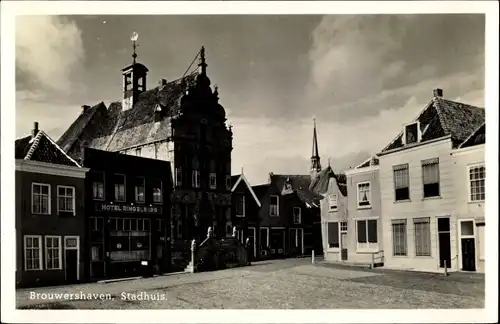 Ak Brouwershaven Zeeland, Stadhuis