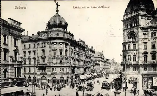 Ak Budapest Ungarn, Rakoczi-Straße