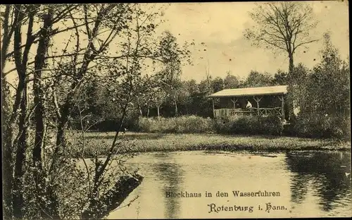 Ak Rotenburg an der Wümme, Blockhaus in den Wasserfuhren