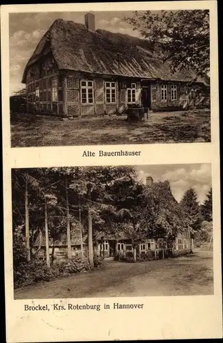 Ak Brockel in Niedersachsen, alte Bauernhäuser