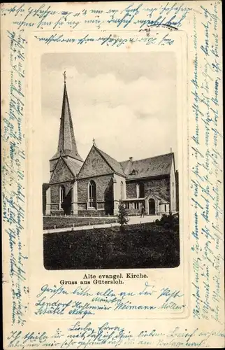 Präge Ak Gütersloh in Westfalen, alte ev. Kirche