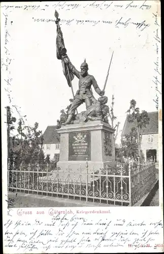 Ak Gütersloh in Westfalen, Kriegerdenkmal