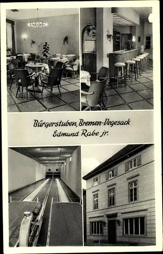 Ak Vegesack Hansestadt Bremen, Bürgerstuben, Edmund Rabe jr., Alte Hafenstraße 14, Kegelbahn