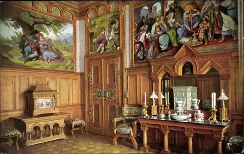 Ak Hohenschwangau Schwangau im Ostallgäu, Schloss Neuschwanstein, Toilettezimmer, Nr. 760