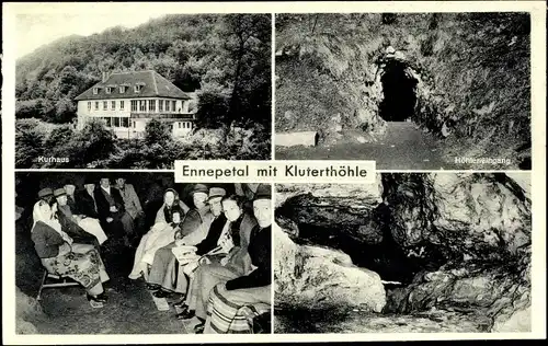 Ak Ennepetal im Ruhrgebiet, Kluterthöhle, Kurhaus