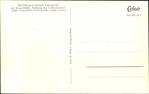 Ak Ennepetal im Ruhrgebiet, Ennepetalsperre, Kirche, Kluterthöhle