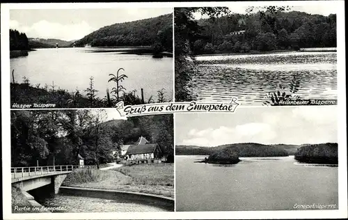 Ak Voerde Ennepetal im Ruhrgebiet, Hasper Talsperre, Heilenbecker Talsperre, Ennepetalsperre