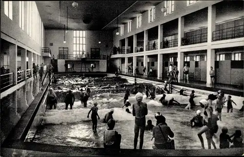 Ak Norderney in Ostfriesland, Seewasser Wellenschwimmbad