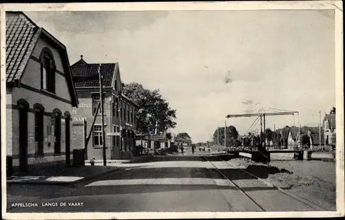 Ak Appelscha Fryslân Friesland, Langs de Vaart