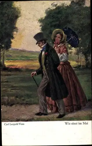 Künstler Ak Voss, Carl Leopold, Wie einst im Mai, Spaziergang