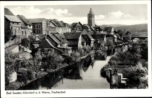 Ak Bad Sooden Allendorf a.d. Werra, Fischerstad, Fluss