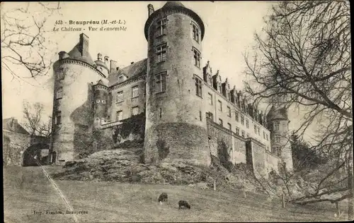 Ak Beaupréau Maine et Loire, Le Chateau, Vue d'ensemble