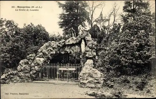 Ak Beaupréau Maine et Loire, La Grotte de Lourdes