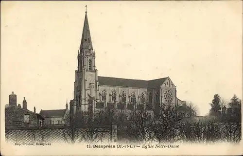 Ak Beaupréau Maine et Loire, Eglise Notre Dame