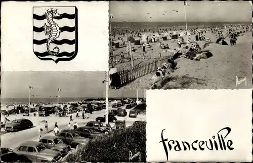 Wappen Ak Franceville Plage Calvados, La Plage, L'Esplanade