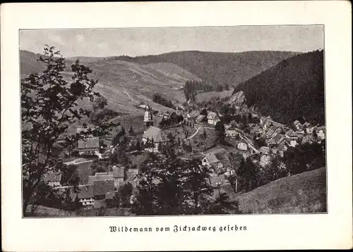 Ak Wildemann Clausthal Zellerfeld im Oberharz,, Ort vom Zick Zack Weg gesehen, Jubiläumskarte