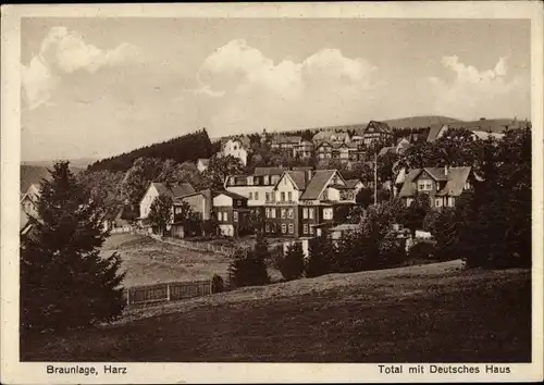 Ak Braunlage im Oberharz, Total mit Deutsches Haus