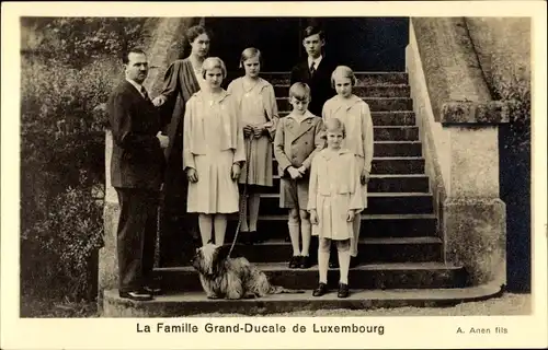 Ak La Famille Grand Ducale de Luxembourg, Großherzogliche Familie von Luxemburg