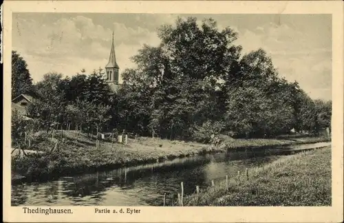 Ak Thedinghausen Niedersachsen, Eyterpartie, Kirchturm