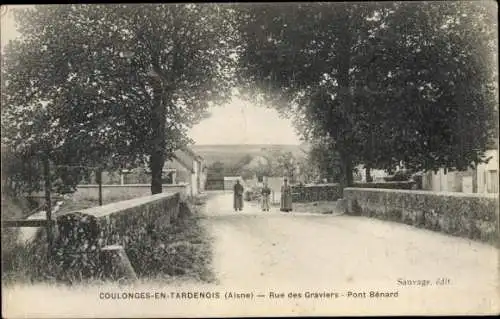 Ak Coulonges en Tardenois Aisne, Rue des Graviers, Pont Benard