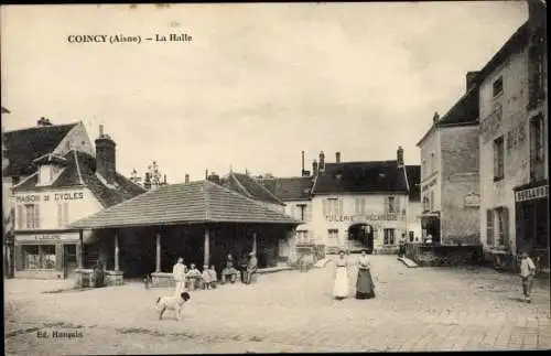 Ak Coincy Aisne, La Halle