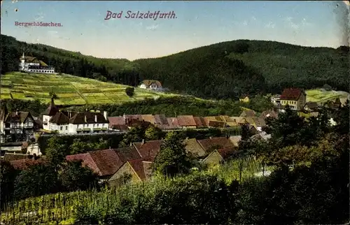 Ak Bad Salzdetfurth Niedersachsen, Blick über den Ort zum Bergschlösschen