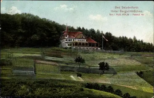 Ak Bad Salzdetfurth, Hotel Bergschlößchen, Felder