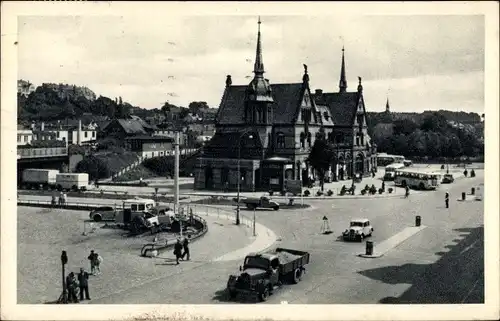 Ak Flensburg in Schleswig Holstein, ZOB, Blick zum Omnibus Bahnhof