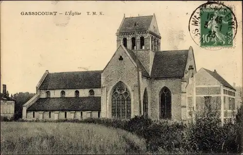 Ak Gassicourt Yvelines, L'Eglise