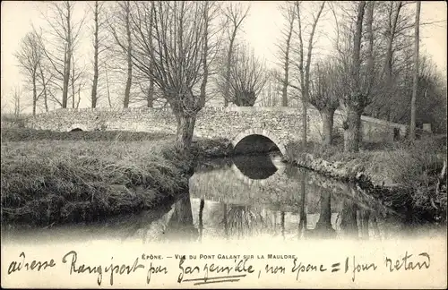 Ak Epone Yvelines, Vue du Pont Galant sur la Mauldre